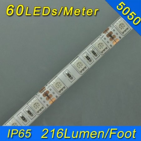 (image for) Free Cutting 1meter-5meter RGB Waterproof LED Flexible Light Strip SMD5050 Multicolor Strip Light 12V 5 meter(16.4ft) 300LEDs