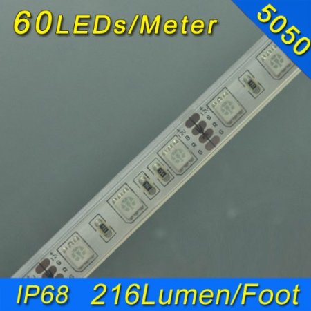 (image for) Free Cutting 1meter-5meter Underwater IP68 LED Strip Light SMD5050 Flexible 12V Strip Light 5 meter(16.4ft) 300LEDs Waterproof IP68 Strip