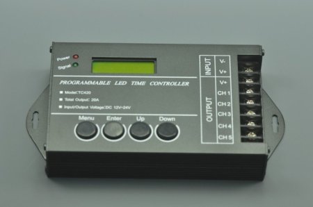 (image for) Programmable LED Controller DC12V 24V 5 Channels 20A Programmable Time LED RGB/Single color Strip Controller