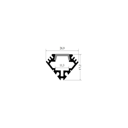(image for) V-type 1919 triangular aluminum groove line light hard light bar aluminum groove shell kit