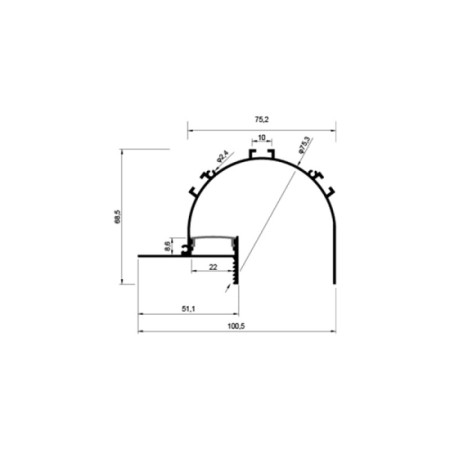 (image for) 10069 Pre-embedded corner line light hard light strip shell aluminum groove