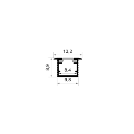 (image for) 1009 aluminum groove 10mm wide 9mm high with edge embedded line light hard light bar aluminum groove shell kit