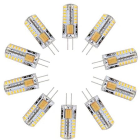 (image for) 10 Pack G4 LED Light Bulb Bi-Pin Silicon Encapsulation 12V 2W 140-160Lumen 48x3014 LEDs Dimmable 20W Equivalent
