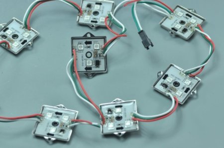 (image for) 5050 SMD LED Modules Square RGB 5050 Modules 32X32MM Metal 3Leds Iron Shell 12V 0.96W Waterproof Modules