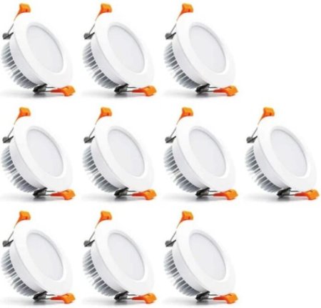 (image for) 10 Pack 5W Dimmable Antifog LED Downlight CRI80 Flat Diffuser Ceiling Light -2.56'' Cutout