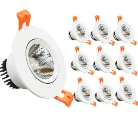 (image for) 5W Dimmable COB LED Downlight Light Cut-out 2.5in (65mm) 60 Beam Angle 50W Halogen Bulbs Equivalent