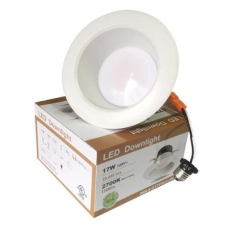 (image for) 18 Pack UL CUL Listed Dimmable 6 Inch 120V AC 17W 1400 Lumen LED Retrofit Downlight Kit