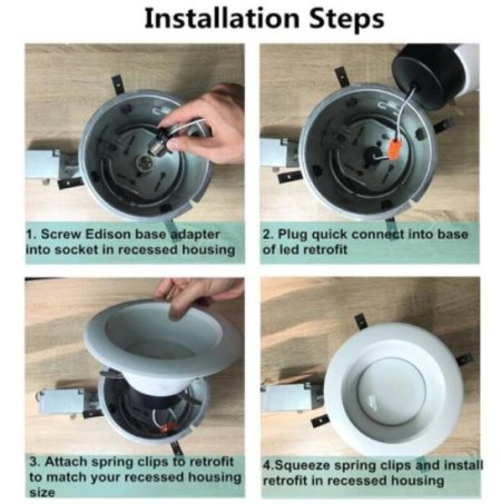 (image for) 18 Pack UL CUL Listed Dimmable 6 Inch 120V AC 17W 1400 Lumen LED Retrofit Downlight Kit