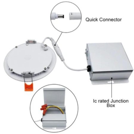 (image for) 4Pack 4 Inch Ultra-Thin Recessed Ceiling Light 9W 650LM Dimmable LED Downlight Ceiling Light with Junction Box
