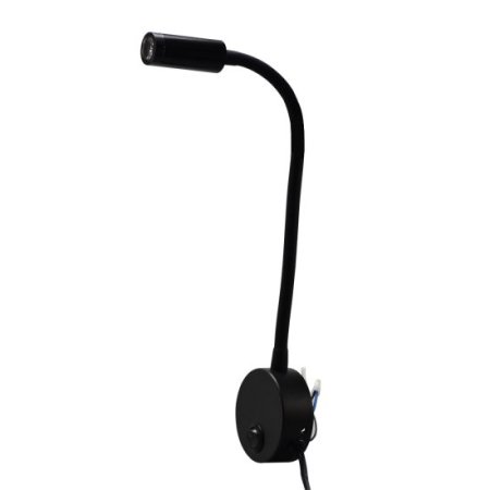(image for) Black Bed LED Lighting Flexible With Switch and 120V AC Plug Suit For Bedside Reading Laptop Local Lighting White