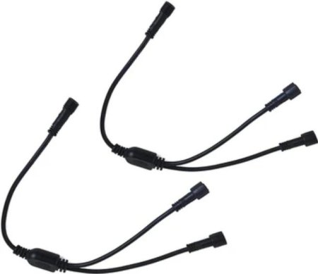 (image for) 2pcs Pack 1-2 Splitter Current Division Cord, with Waterproof Male and Female Connector, Copper Core Wire,Lighting Accessories Fittings for LED Inground/Step Stair/Underwater Swimming Pool Lights