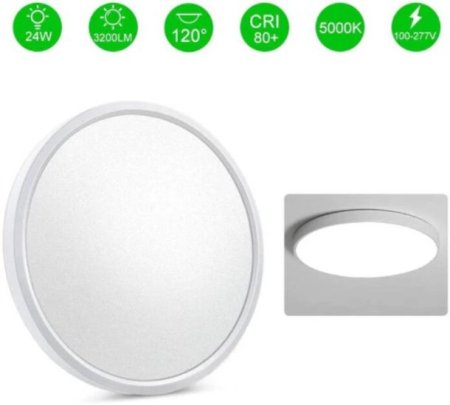 (image for) 12 Inch 24W Flush Mounting Modern LED Ceiling Lights for Bedroom, Kitchen, Bathroom