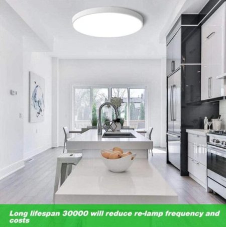 (image for) 12 Inch 24W Flush Mounting Modern LED Ceiling Lights for Bedroom, Kitchen, Bathroom