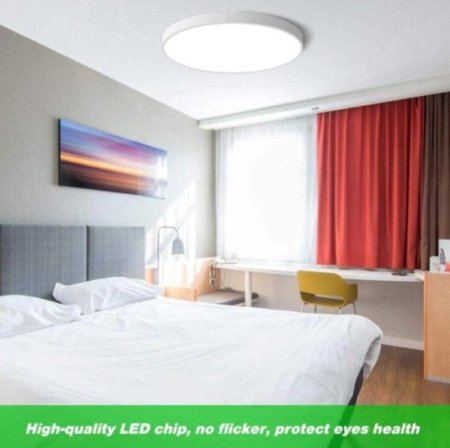 (image for) 12 Inch 24W Flush Mounting Modern LED Ceiling Lights for Bedroom, Kitchen, Bathroom