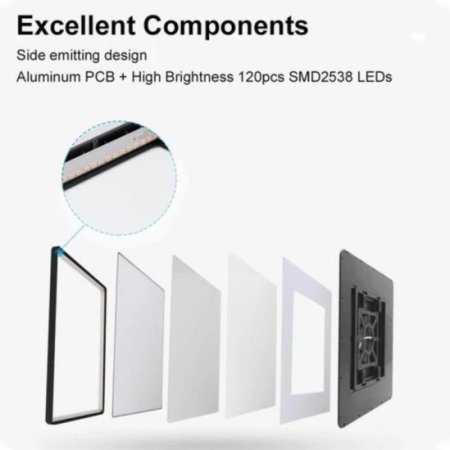 (image for) 12inch 24W LED Ceiling Light Flush Mount, 3200LM Black Flat Ceiling Lamp, Square Low Profile Lighting Fixture for Bedroom, Kitchen, Living Room, Stairwell