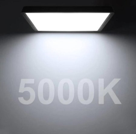 (image for) 12inch 24W LED Ceiling Light Flush Mount, 3200LM Black Flat Ceiling Lamp, Square Low Profile Lighting Fixture for Bedroom, Kitchen, Living Room, Stairwell