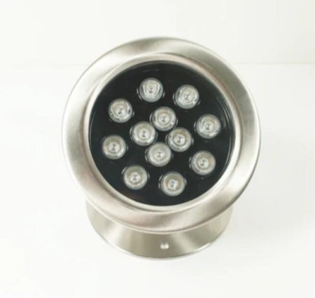 (image for) 4 Pack 12W LED Under Water Light, Stainless Steel Housing, 168mm in Diameter, Single Color DC24V, IP68 Waterproof Fountain Light