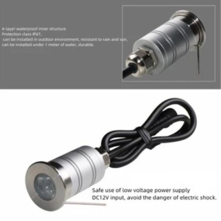 (image for) 8PCS Pack 1W DC12V-24V IP67 15° Angle Waterproof Garden Stainless Steel Wall Corner Light Outdoor Spot LED Step Light