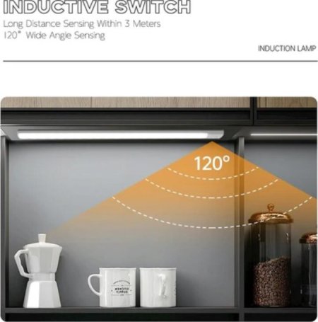 (image for) 2Pack Under Cabinet Lights, LED Closet Lights Wireless Magnetic Motion Sensor Activated Light Bar Indoor Rechargeable Battery Operated Stick on Under Counter Lights for Kitchen Stairs Hallway