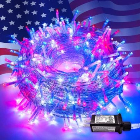 (image for) 2pcs Pack of 66ft 200 LED Christmas String Lights Indoor Outdoor Waterproof Christmas Lights Clear Wire, 8 Modes Twinkle Lights Plug in for Tree Room Bedroom Wedding Christmas Decorations