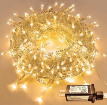 (image for) 2pcs Pack of 66ft 200 LED Christmas String Lights Indoor Outdoor Waterproof Christmas Lights Clear Wire, 8 Modes Twinkle Lights Plug in for Tree Room Bedroom Wedding Christmas Decorations
