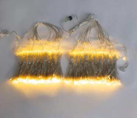 (image for) 2PCS Pack of Curtain String Lights, 300 LED 9.8ft x 9.8ft 8 Lighting Modes Fairy Lights IP44 Certificated Plug in, Waterproof Lights for Christmas Party Wedding Outdoor Indoor Wall Deco