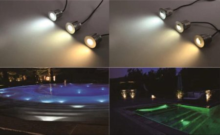 (image for) 8PCS Pack 3W IP68 Underwater LED Lights Round Stainless Steel Cover Villa Garden Swimming Pool LED Light