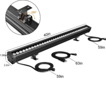(image for) Linkable 5060 Linear LED RGB Wall Washer Lights with Remote Controller, 36W Waterproof Color Changing Wall Washer LED Light for Outdoor/Indoor Lighting Projects, Hotels, Building Wall Decorations