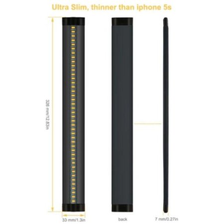 (image for) 12inch CRI90 SMD2835 5W 300LM Dimmable LED Under Cabinet Light DC 5V / 12V Black & Silver Finish Color Ultra Thin Stick On Under Counter Lighting