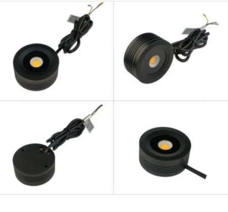 (image for) 2Pack 5W Waterproof LED Puck Light IP65 Rated LED Undercabinet Light Dimmable Outdoor LED Wall Light
