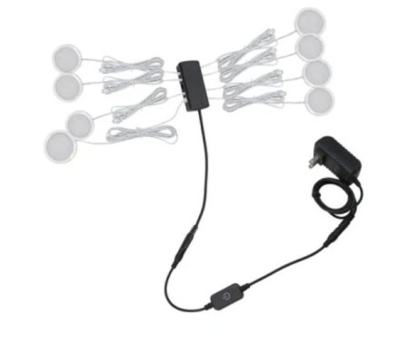 (image for) A-Series 8 Pack (8*2W) Dimmable CRI 90 Ultra Thin LED Under Cabinet Puck Lights With Dimmer & Power Adapter, All Accessories Included