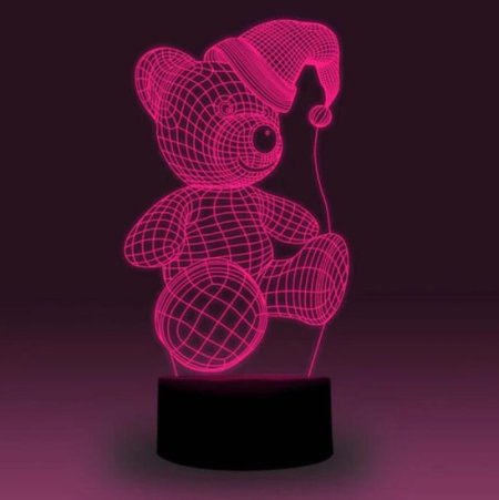 (image for) Animal Images 3D Illusion LED Night Light w/ 16 Colors Remote Touch Switch Adjustable Brightness for Kids Bedroom Decoration
