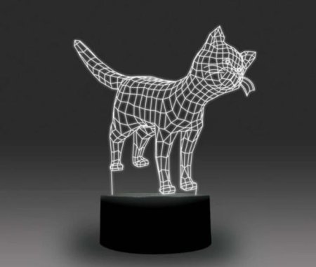 (image for) Animal Images 3D Illusion LED Night Light w/ 16 Colors Remote Touch Switch Adjustable Brightness for Kids Bedroom Decoration