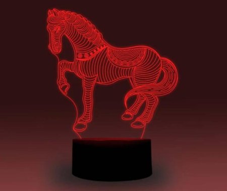 (image for) Animal Images 3D Illusion LED Night Light w/ 16 Colors Remote Touch Switch Adjustable Brightness for Kids Bedroom Decoration