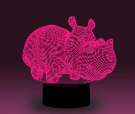 (image for) Animal Images 3D Illusion LED Night Light w/ 16 Colors Remote Touch Switch Adjustable Brightness for Kids Bedroom Decoration
