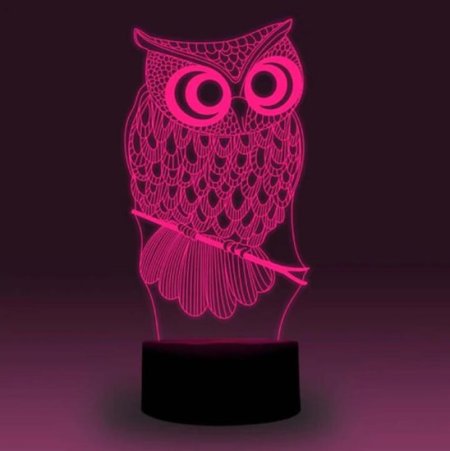 (image for) Animal Images 3D Illusion LED Night Light w/ 16 Colors Remote Touch Switch Adjustable Brightness for Kids Bedroom Decoration
