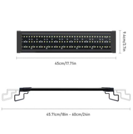 (image for) Aquarium LED Light for Freshwater Fish Tank w/ Extendable Bracket, White Blue LED