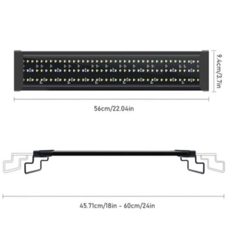 (image for) Aquarium LED Light for Freshwater Fish Tank w/ Extendable Bracket, White Blue LED