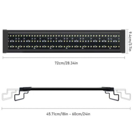 (image for) Aquarium LED Light for Freshwater Fish Tank w/ Extendable Bracket, White Blue LED