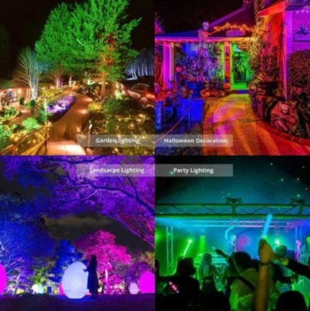 (image for) 2 Pack 50W RGBCW Outdoor LED Floodlight WiFi Bluetooth RGBCW 2700K-6500K & 16 Million Colors, LED Landscape Lights, IP66 Waterproof
