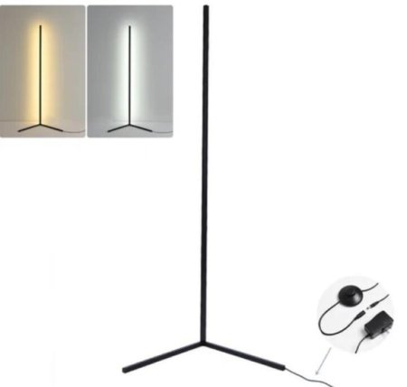 (image for) White Color Corner Floor Lamp Nordic Modern LED Floor Lamp Ambient Light w/ Foot Switch