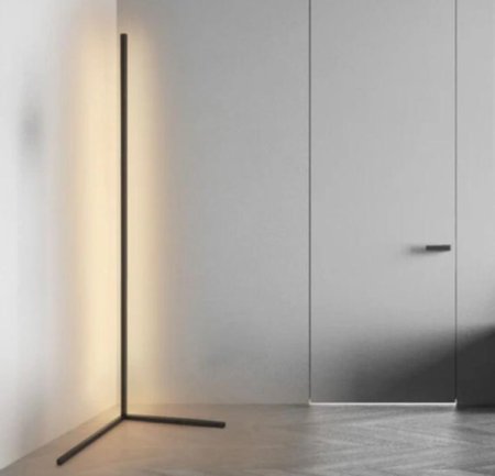 (image for) White Color Corner Floor Lamp Nordic Modern LED Floor Lamp Ambient Light w/ Foot Switch