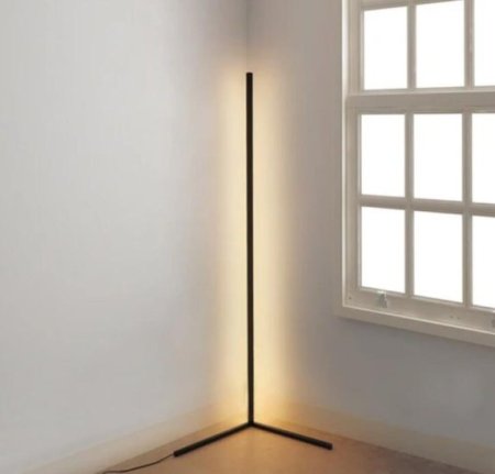 (image for) White Color Corner Floor Lamp Nordic Modern LED Floor Lamp Ambient Light w/ Foot Switch