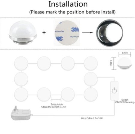 (image for) Hollywood Style LED Vanity Mirror Lights Kit with 10 Dimmable Medium Size Light Bulbs, Perfect for Makeup Vanity Table Set in Dressing Room