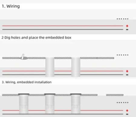 (image for) 8 PCS Pack DC12V-24V 1W/3W IP67 Outdoor Waterproof LED Wall Light Corridor Ladder Step LED Lights