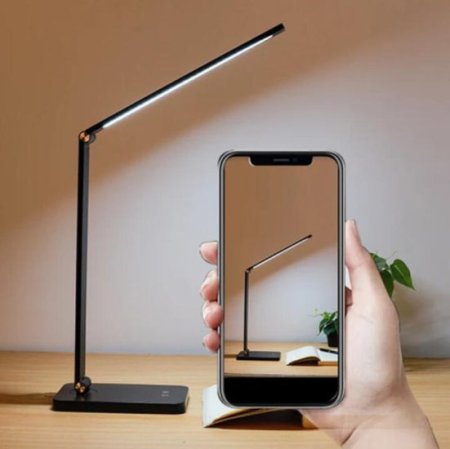 (image for) LED Desk Lamp with Wireless Chargers and USB Charging Port for Home Office, Desk Light withTimer for Reading, Study, Crafts