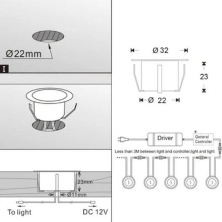 (image for) 16 Pack Outdoor Recessed LED Deck Lights Kits IP67 Waterproof Inground LED Step Lights Kit for Garden, Yard, Steps, Bath Room and Kitchen