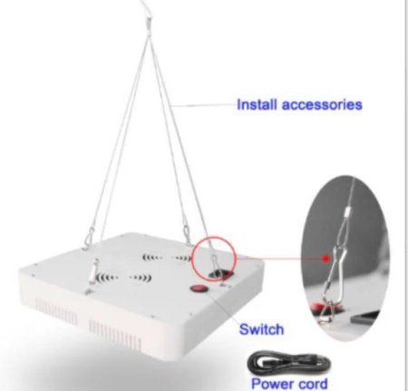 (image for) 300W AC85-265V 1000LM Full spectrum led grow light with cooler fan for indoor hydroponic plant