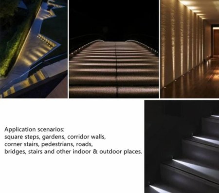 (image for) 8PCS Pack 1W/3W DC12-24V IP67 Engineering Model Villa Garden Scenic Step Light One Beam Light LED Projection Light