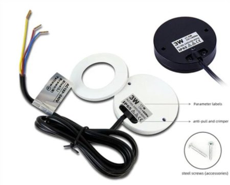 (image for) 2Pack 3W Waterproof LED Puck Light IP65 Rated LED Undercabinet Light Dimmable Outdoor LED Wall Light